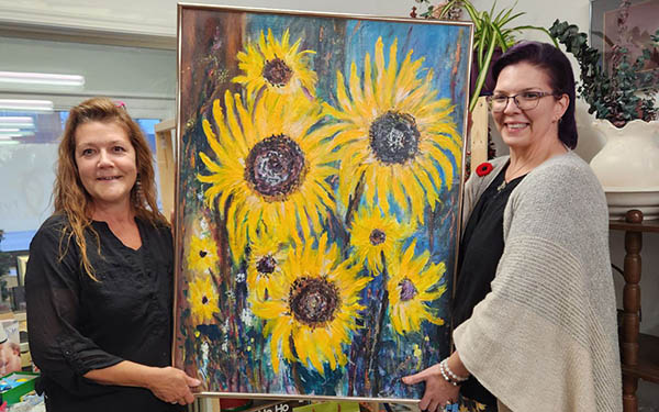 Sunflower painting - donated by community